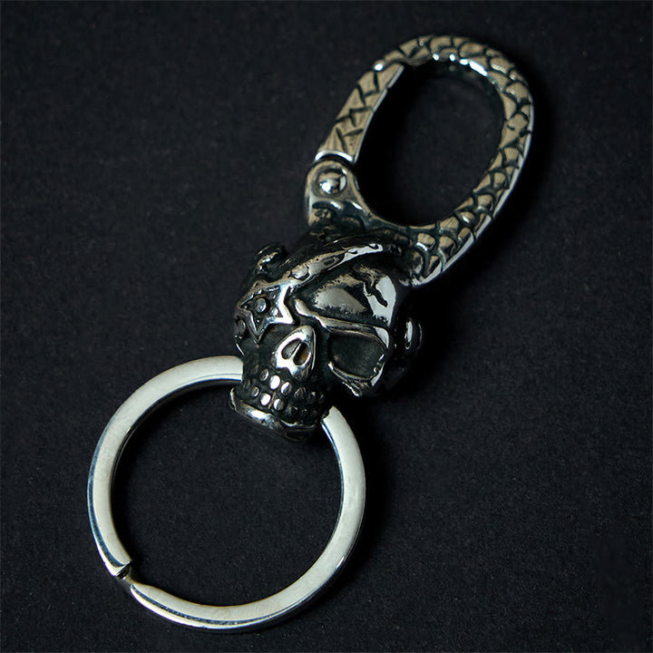 Kreativer Piraten-Totenkopf-Kapitän-Schlüsselanhänger aus Metall - Schlüsselanhänger - image 0