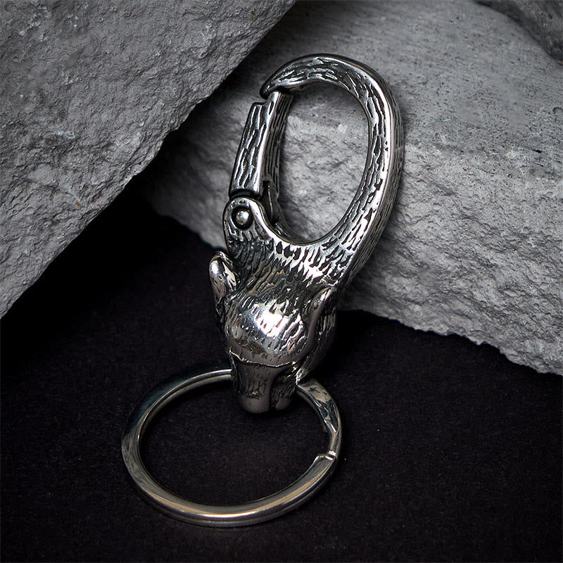 Kreativer Schlüsselanhänger aus rostfreiem Metall mit Leopardenkopf - image 3