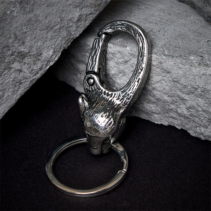 Kreativer Schlüsselanhänger aus rostfreiem Metall mit Leopardenkopf - image 3