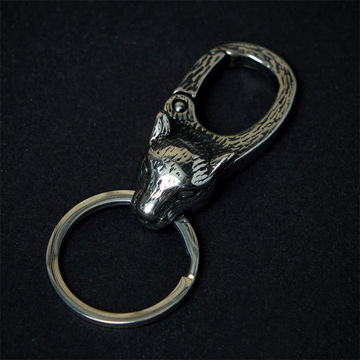 Kreativer Schlüsselanhänger aus rostfreiem Metall mit Leopardenkopf - Schlüsselanhänger - image 0