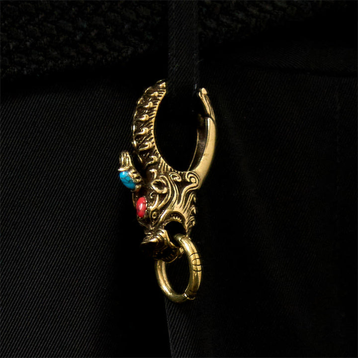 Filigraner Drachenkopf-Karabinerhaken aus Messing - image 2