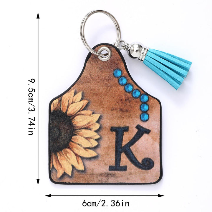 Western Sonnenblumen Buchstabendruck Anhänger Hufeisenschnalle Schlüsselanhänger - image 6