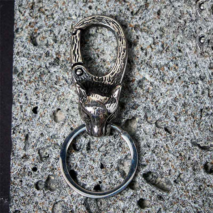 Kreativer Schlüsselanhänger aus rostfreiem Metall mit Leopardenkopf - image 5