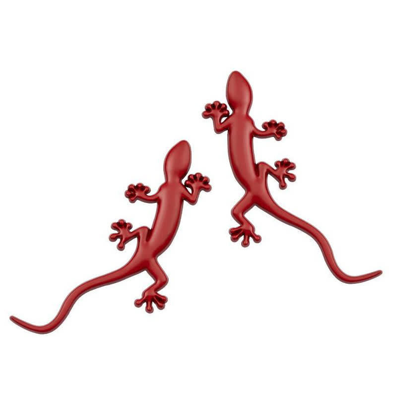 1 Paar Gecko-Tier-Metallaufkleber Autoaufkleber - Rot - image 7