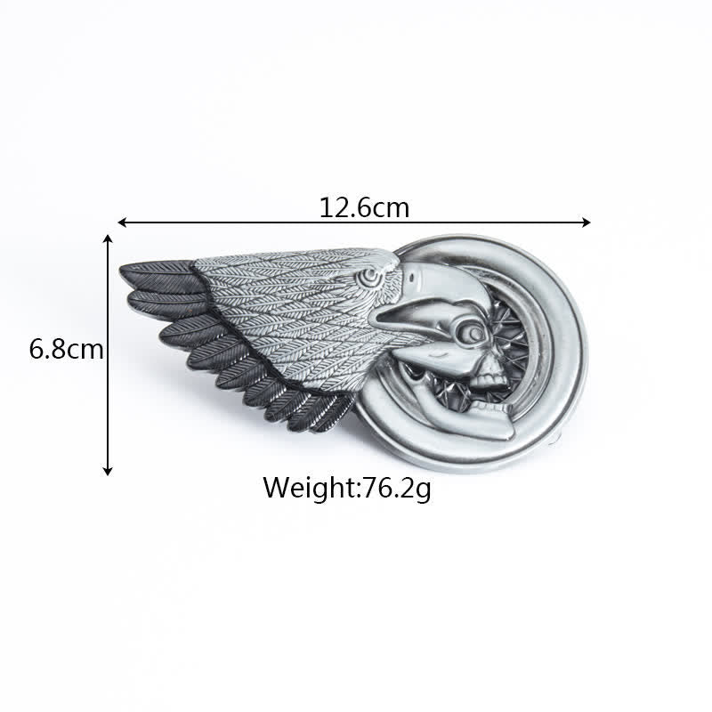 Gothic-Ledergürtel für Herren mit Adler-Totenkopf