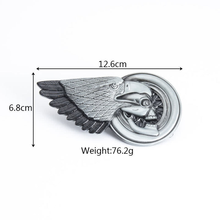 Gothic-Ledergürtel für Herren mit Adler-Totenkopf