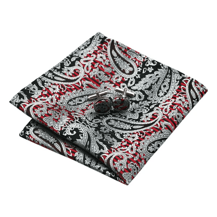 Rot & Schwarz 3er-Set Herren Paisley Krawatte