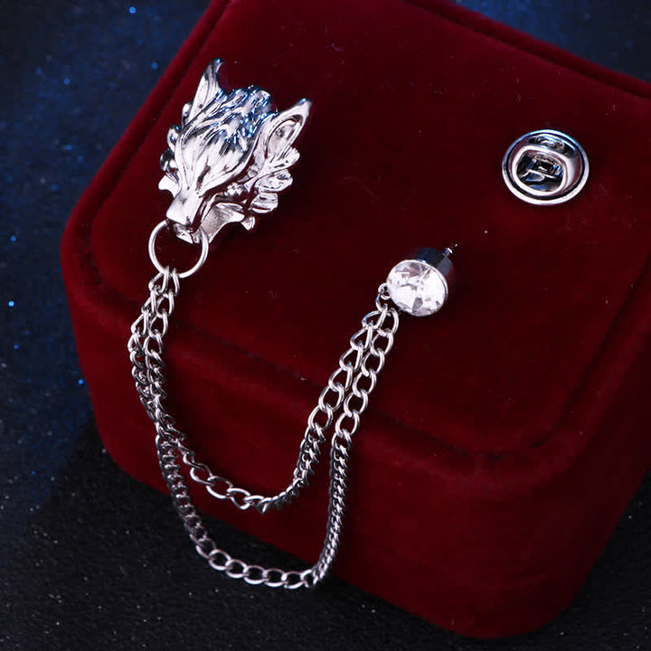 Herren König des Waldes Wolfskette Brosche