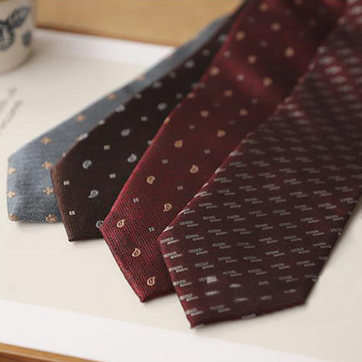 2er-Set Vintage Krawatten und Einstecktücher für Herren mit Mini-Motiv
