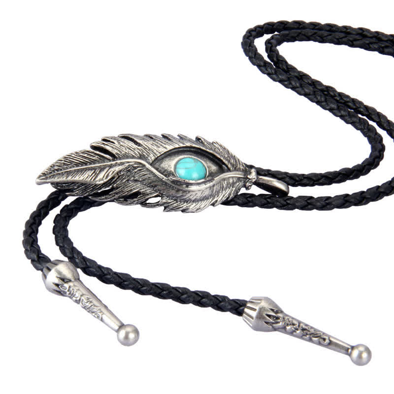 Blaue Türkisstein-Einlage Federform Bolotie