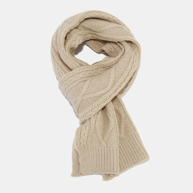 3-tlg. Frauen Strickmütze Schal Fingerlose Handschuhe Set