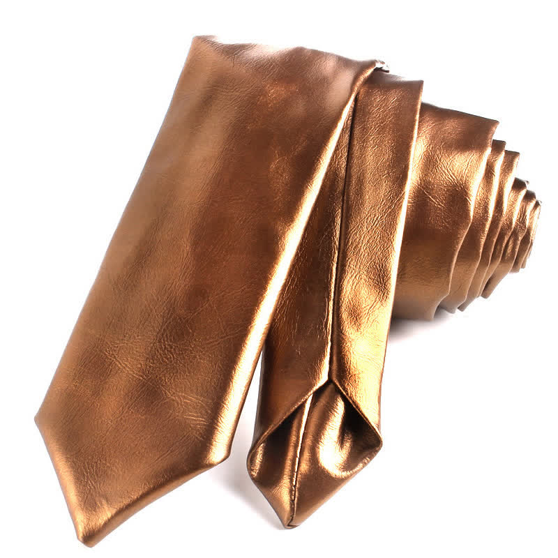 Herren Freizeit schmale PU-Leder Krawatte