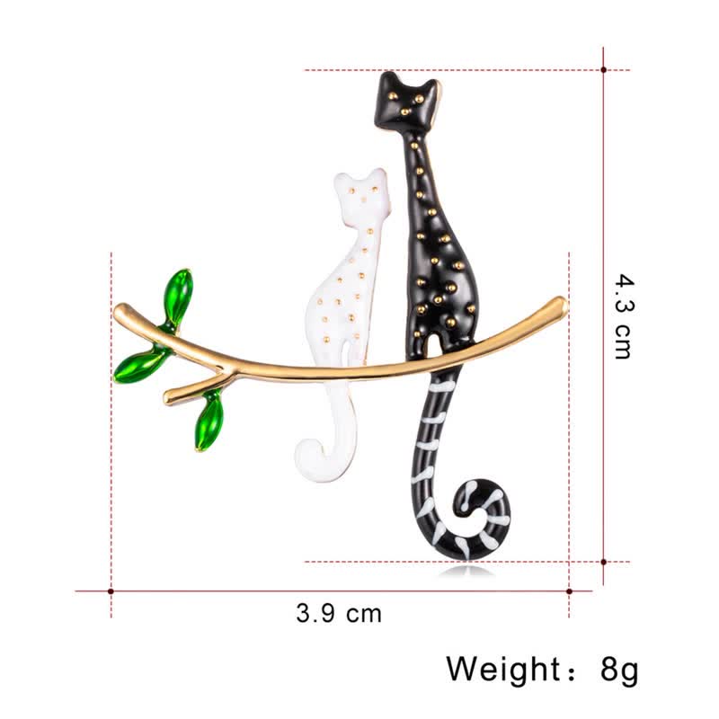Frauen Gemütliches Kätzchen Polka Dot Katzenbrosche