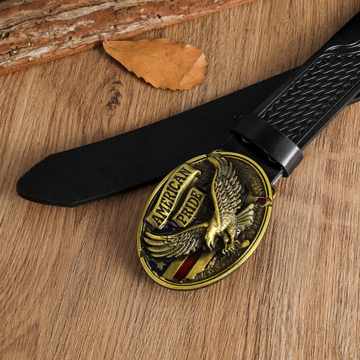 Amerikanischer Stolz Ledergürtel mit kahlköpfigem Adler für Männer