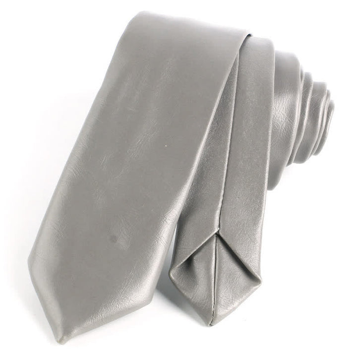Herren Freizeit schmale PU-Leder Krawatte
