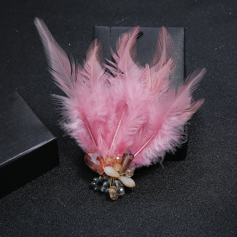 Luxuriöse Frauen-Kristallzweig-Schneeflocken-Feder-Brosche