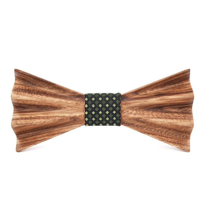 Herren Braun Stereo 3D Gefaltete Holzfliege