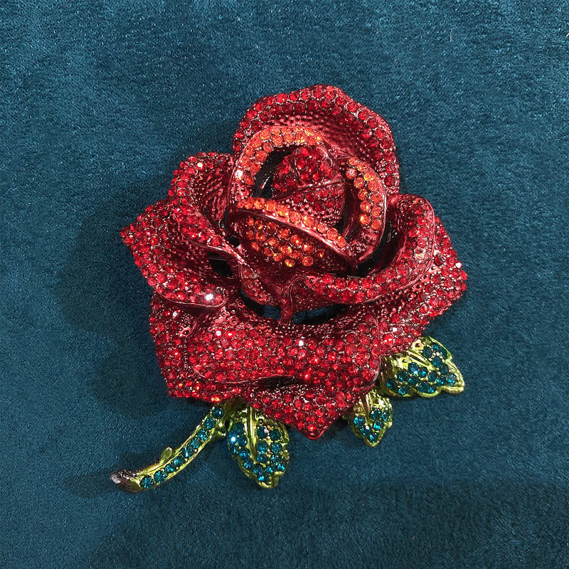 Frauen Elegante Rosen-Strass-Brosche