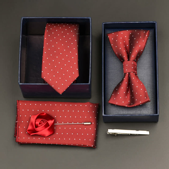 5-tlg. Set für formelle Geschäftskrawatten und Fliegen für Herren