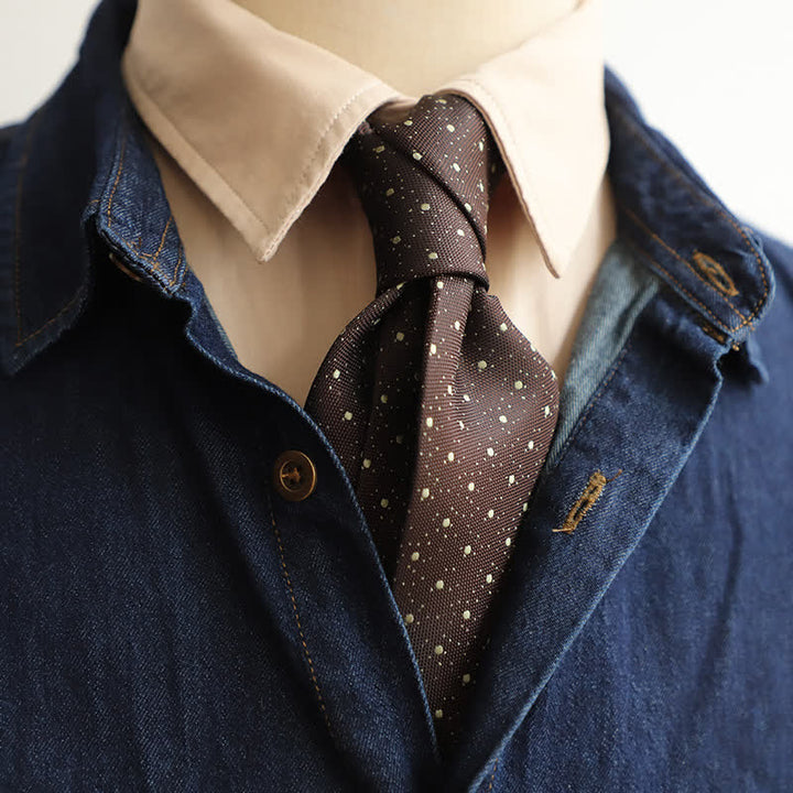Herren Krawatte mit Polka Dots und kleinen Blumen