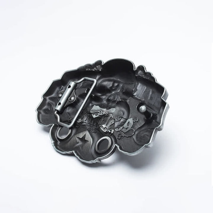 Ausgefallener Punk-Ledergürtel für Herren mit Totenkopf-Motiv