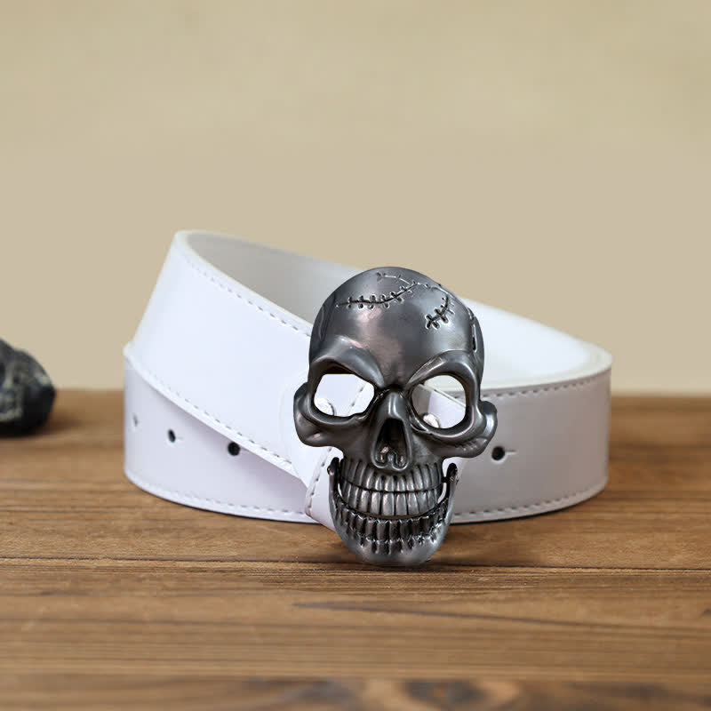 DIY Totenkopfschnalle Ledergürtel für Männer
