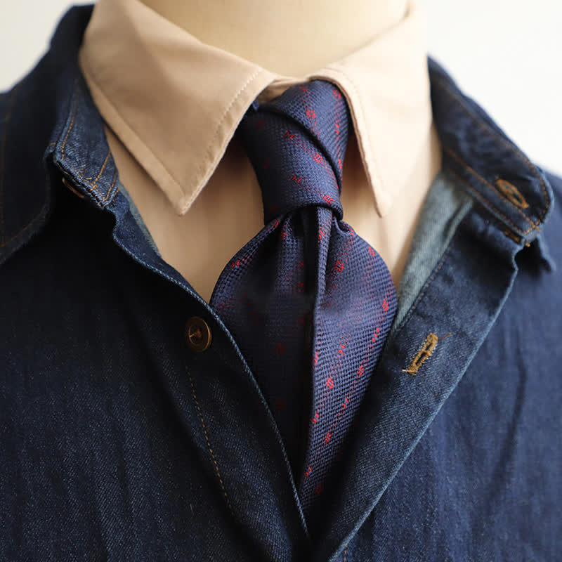 Herren Krawatte mit Polka Dots und kleinen Blumen