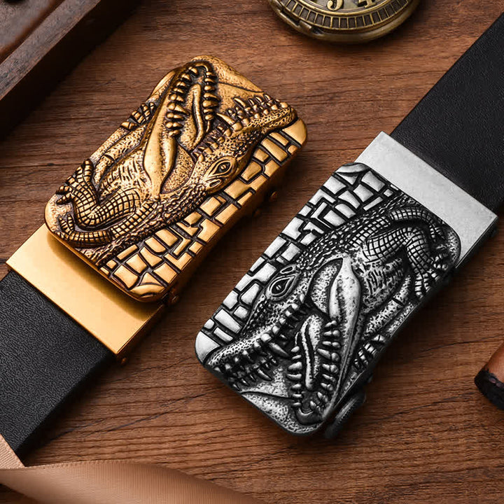 Herrendominierender Krokodil-Automatikhüftautomatlederschnalle