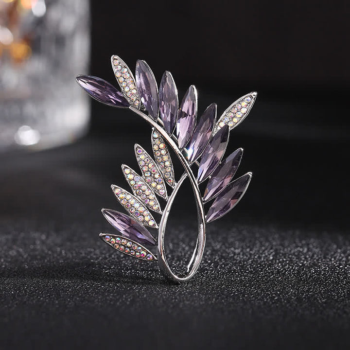 Frauen-Olivenzweig-Kristallbrosche