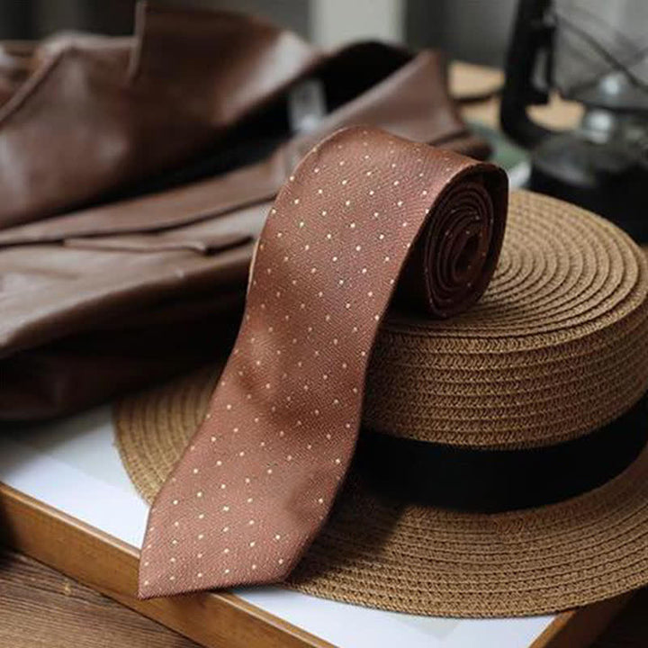 Herren Krawatte mit Polka Dots und kleinen Blumen