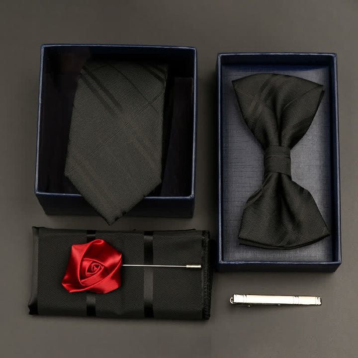 5-tlg. Set für formelle Geschäftskrawatten und Fliegen für Herren