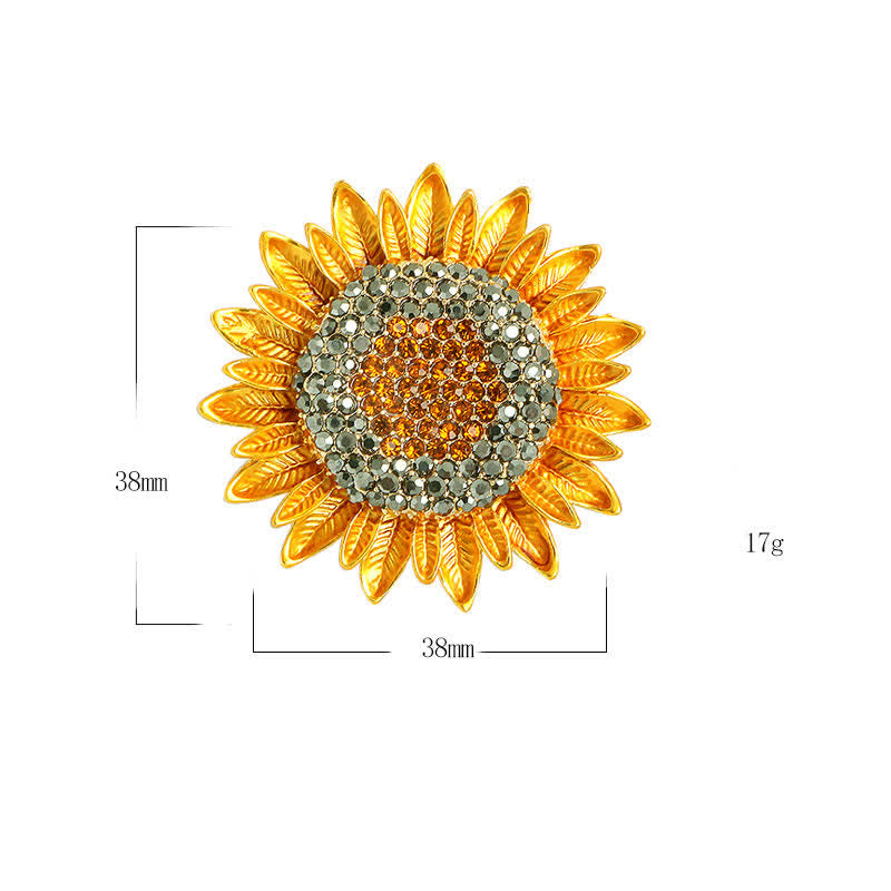 Gelbe Sonnenblume Strass Brosche für Frauen