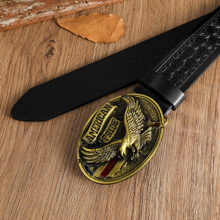 Amerikanischer Stolz Ledergürtel mit kahlköpfigem Adler für Männer