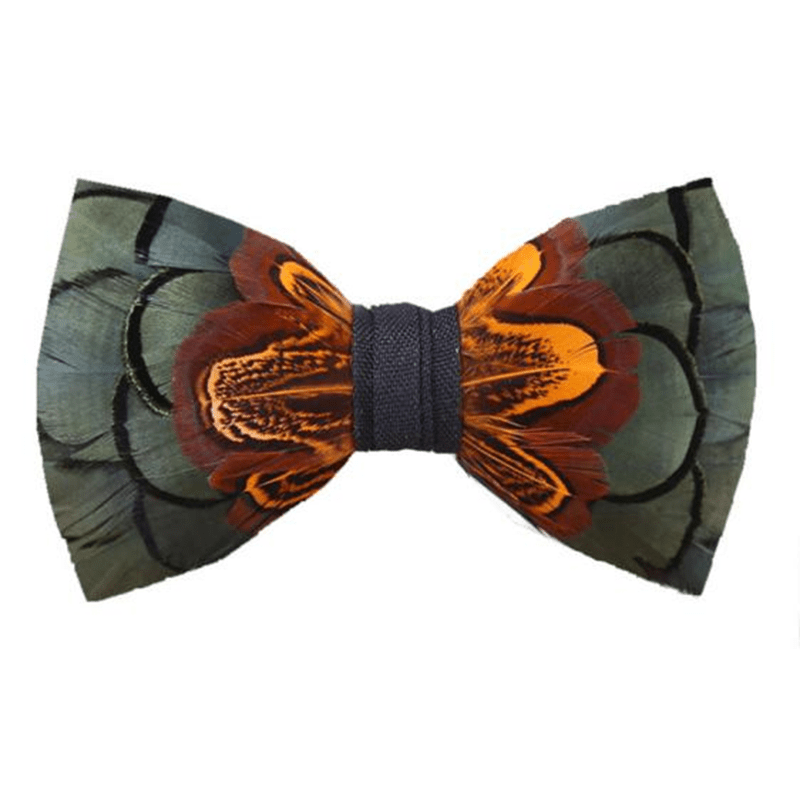 DarkSeaGreen & Rost Federfliege mit Reversnadel