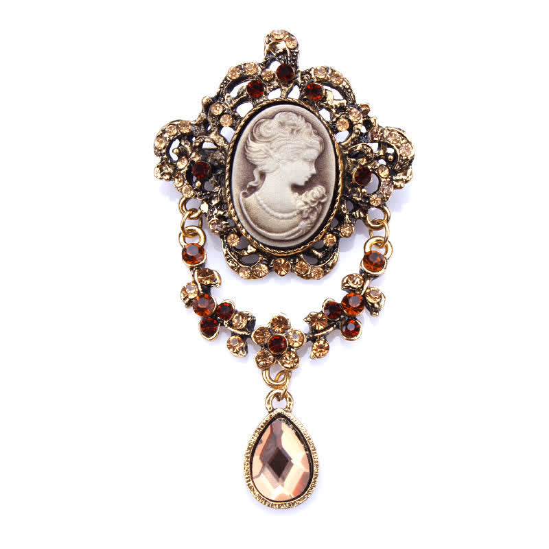 Frauen's Maiden Cameo Teardrop Brosche