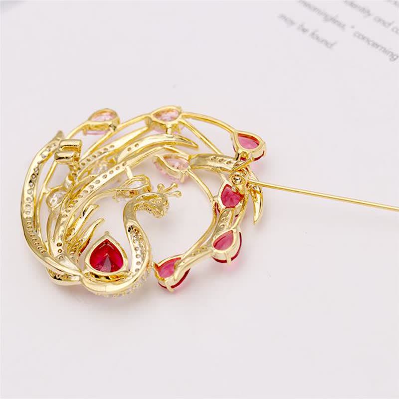 Ornamentale Pfau Phoenix Brosche für Damen
