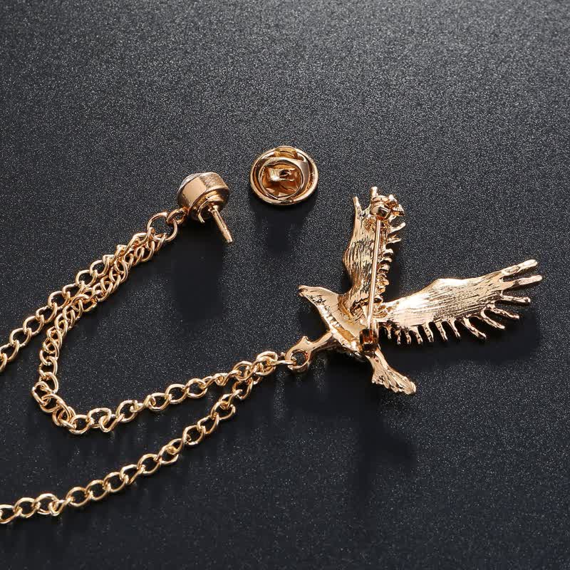 Herren-Brosche mit funkelndem Adler-Motiv und Strasssteinen