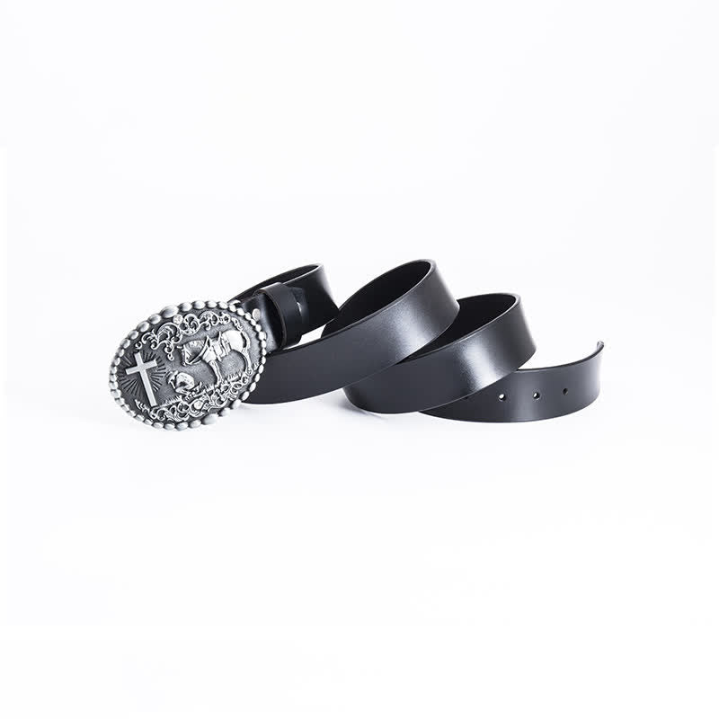 Herren Steed Kreuz Knien Gebet Ledergürtel