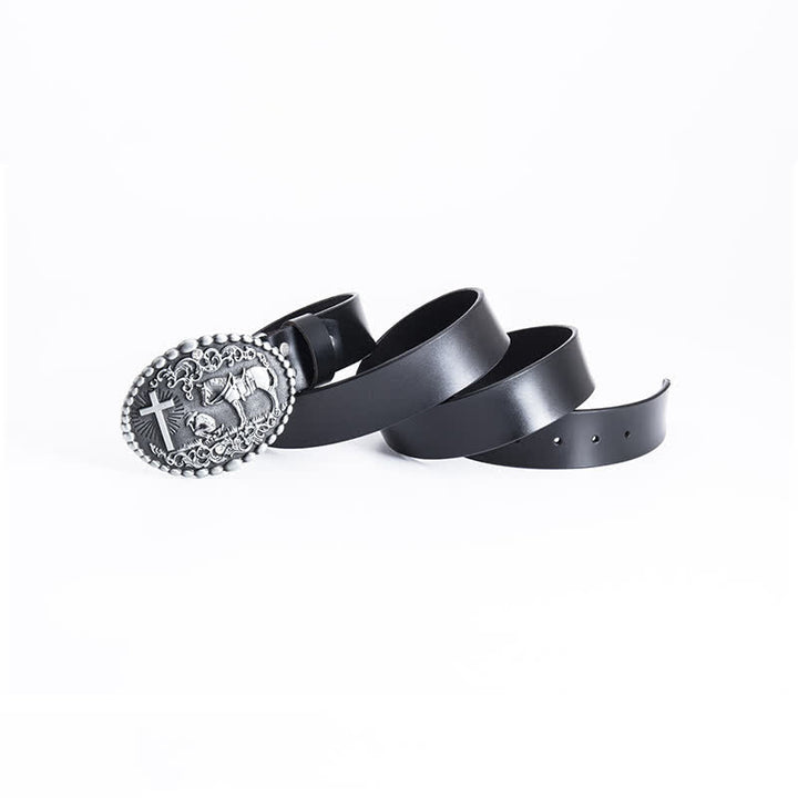 Herren Steed Kreuz Knien Gebet Ledergürtel