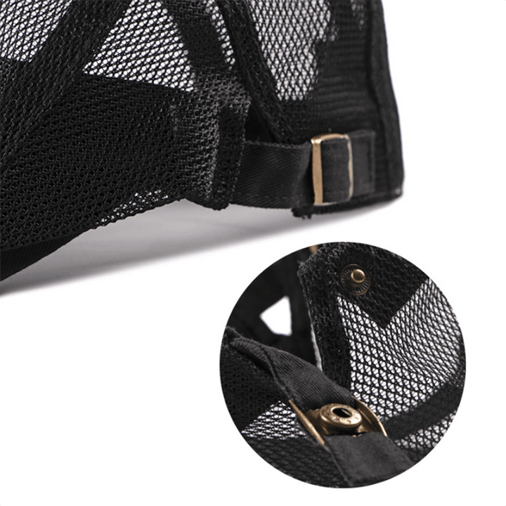 Atmungsaktive Sonnenhut Hohles Netz Flachkappe Barett