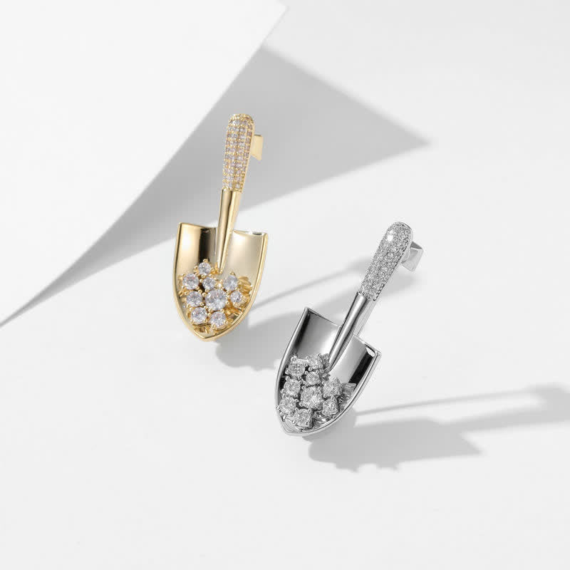 Unisex Mini-Schaufel-Brosche plattiert