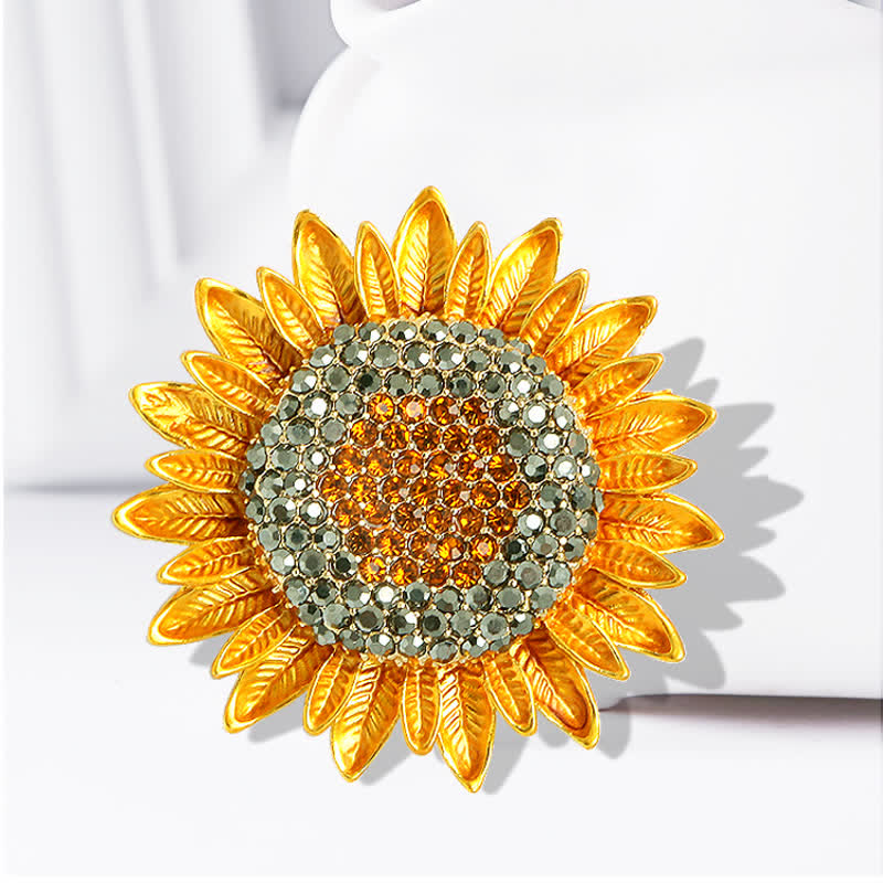 Gelbe Sonnenblume Strass Brosche für Frauen