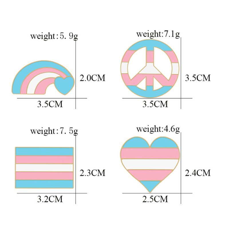 6Stk. Pride Day Pink & Blue Rainbow Flag Brosche
