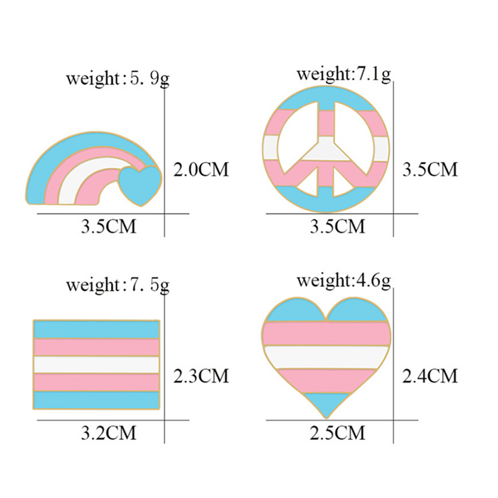 6Stk. Pride Day Pink & Blue Rainbow Flag Brosche