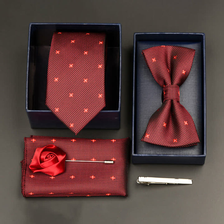 5-tlg. Set für formelle Geschäftskrawatten und Fliegen für Herren
