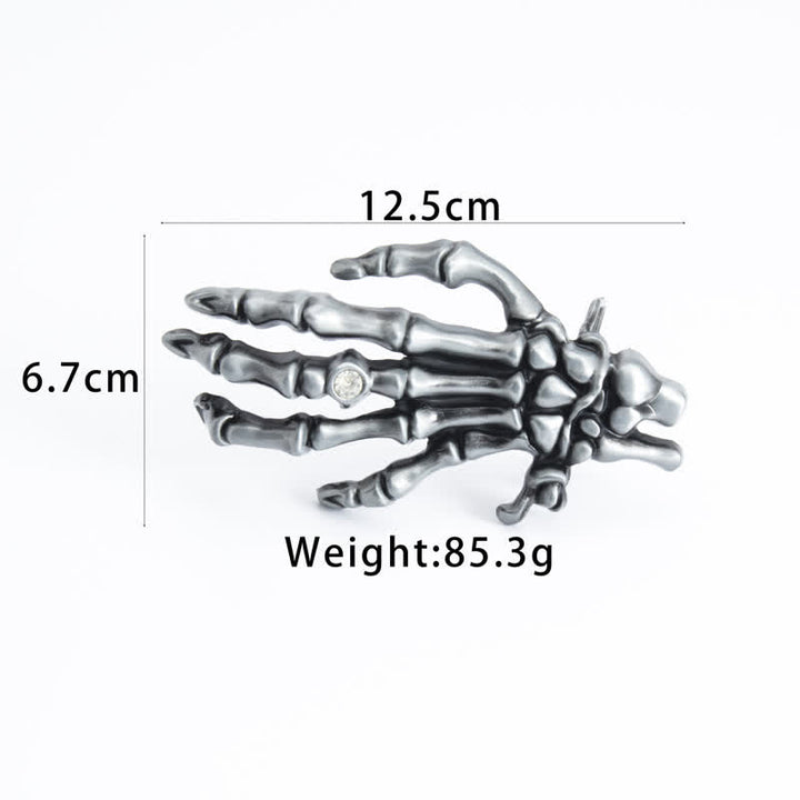 Herren Rock Punk Skelett Hand Ledergürtel