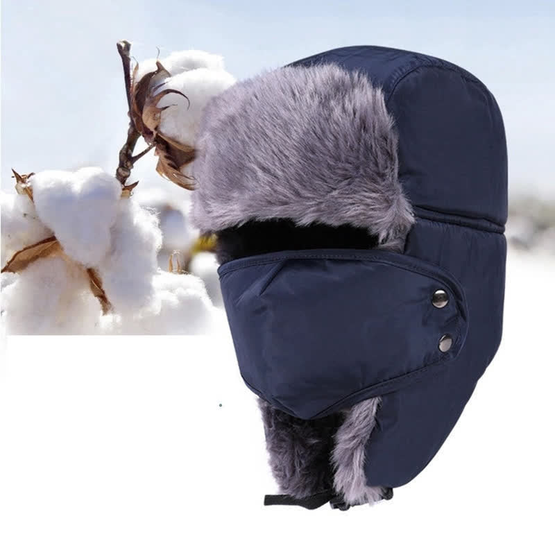 2-teiliger Satz Bergsteigergesichtsmaske und Trapperhut