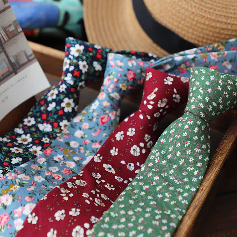 Romantische Blumen Slim Krawatte für Herren