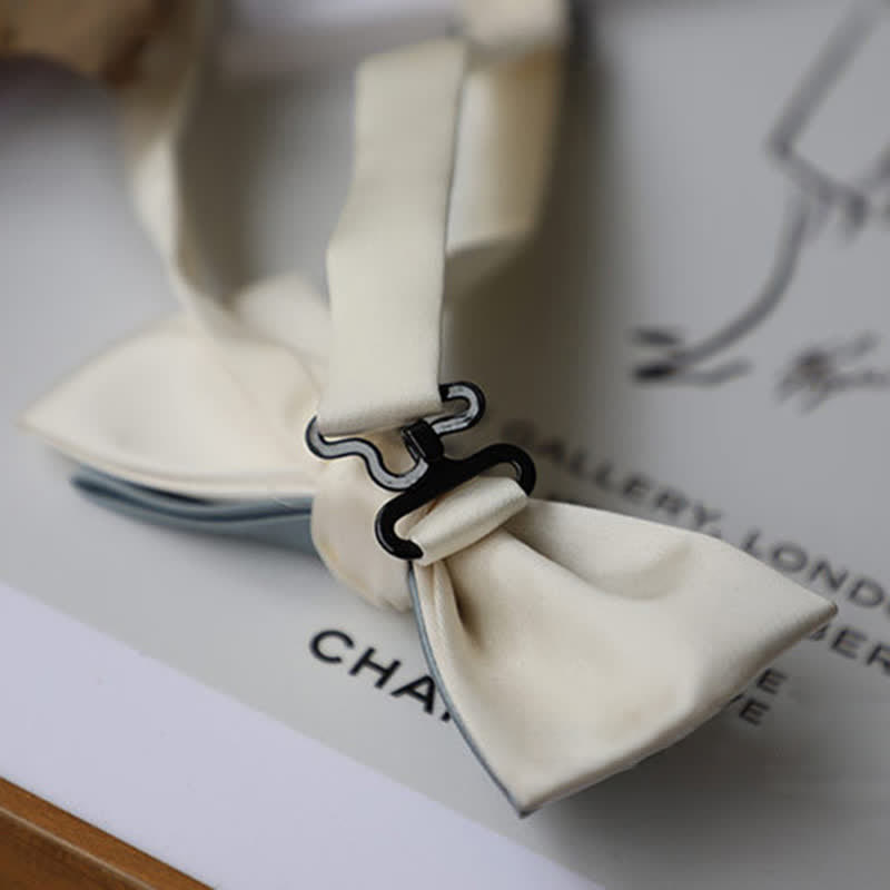 Doppelschichtige Fliege in Macaron-Farbe und Weiß für Herren