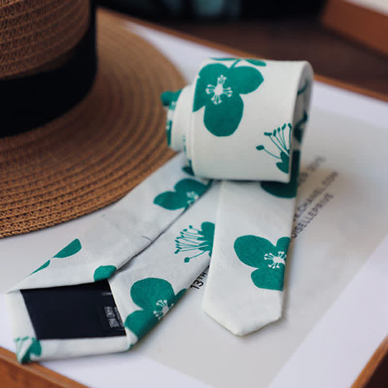 Elegante, Florale, Schmale Krawatte für Herren